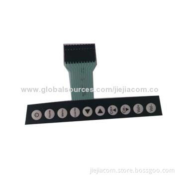 Membrane switch, made of 0.188mm LED, flexible circuit with adhesive, embossed overlay